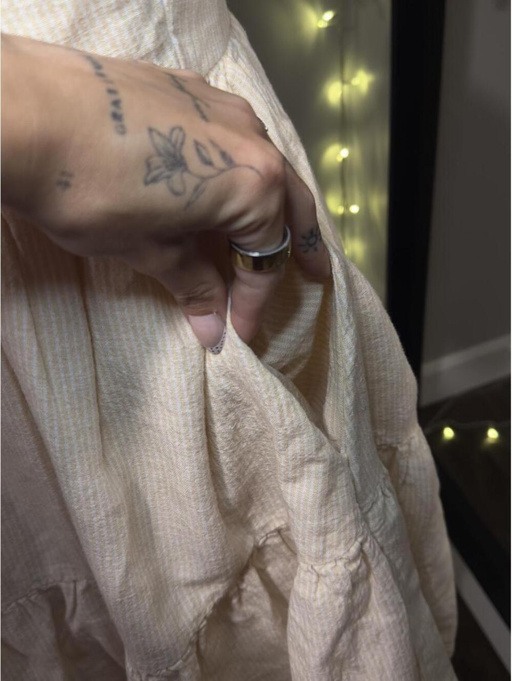 American Eagle Cream Linen Blend Cottage Dress 🤍 - Picture 6 of 8